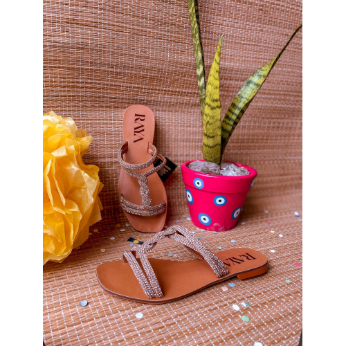 Tamanco Feminino Strass Raya CHF8018 Rose