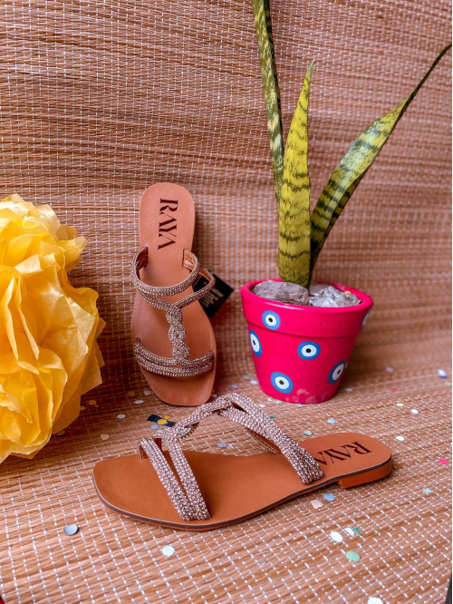 Tamanco Feminino Strass Raya CHF8018 Rose - Marcas Autorais  Raya