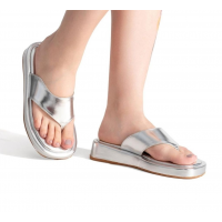 Tamanco Feminino Flatform 1302P Prata - Marcas Autorais  Raya