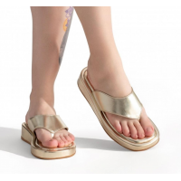 Tamanco Feminino Flatform 1302D Dourada - Marcas Autorais  Raya