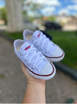 Tenis Infantil Unissex All Star Curto  Branco Vulcanizado - Tênis All Star