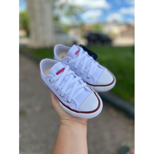 Tenis Infantil Unissex All Star Curto Branco Vulcanizado Tenis Infantil Unissex All Star Curto Branco Vulcanizado