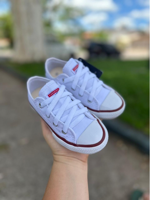Tenis Infantil Unissex All Star Curto  Branco Vulcanizado - Tênis All Star