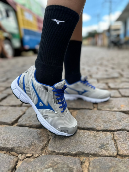 Tênis Wave Masculino Mizuno Cinza - Tênis Mizuno