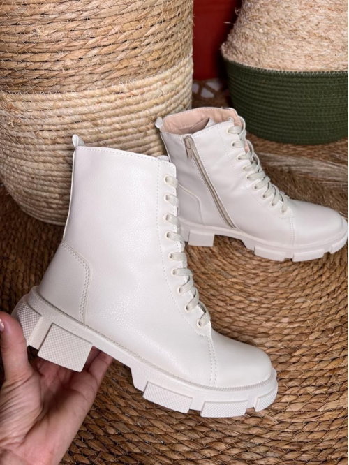 Bota Coturno Feminina em Couro Sintético Off BC900 - Marcas Autorais  