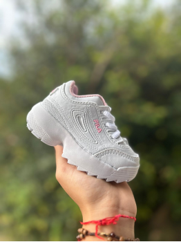 Tênis Infantil Disruptor Feminino Fila Branco/ Rosa - Tênis Fila