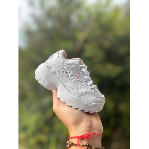 Tênis Infantil Disruptor Feminino Fila Branco/ Rosa Tênis Infantil Disruptor Feminino Fila Branco/ Rosa