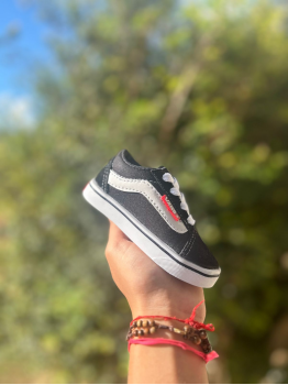 Tênis Infantil Old Skool PVC Unissex Vans Preto/Branco - Tênis Vans