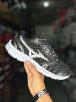 Tênis Wave Masculino Mizuno Preto/prata - Tênis Mizuno