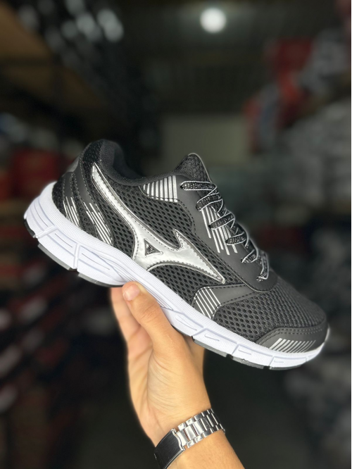 Tênis Wave Masculino Mizuno Preto/prata - Tênis Mizuno