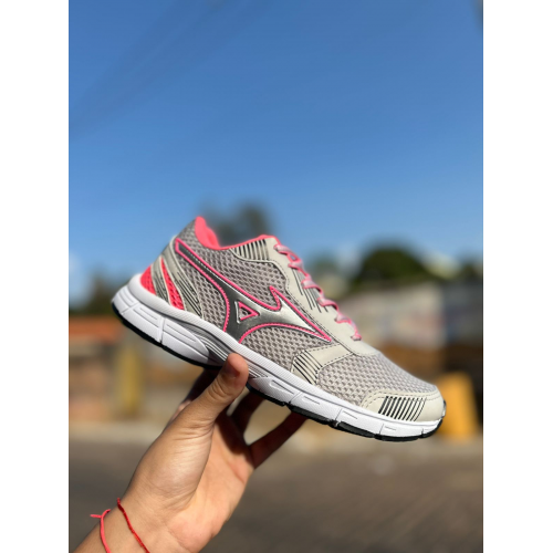 Tênis Wave Feminino Mizuno Cinza/Rosa Tênis Wave Feminino Mizuno Cinza/Rosa