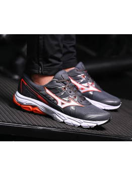 Tênis Wave Nirvana 9 Masculino Mizuno Grafite/Laranja - Tênis Mizuno
