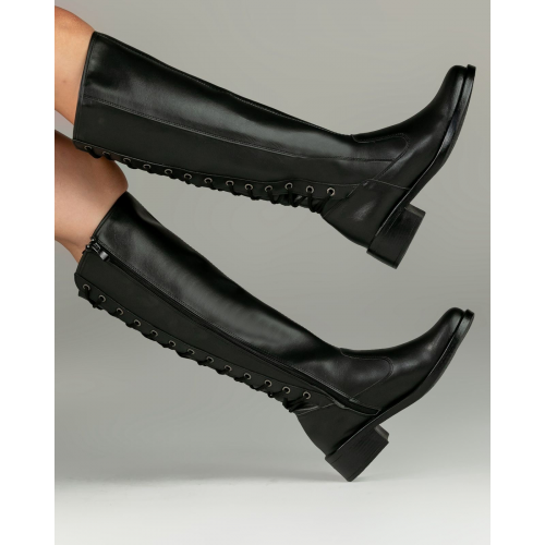 Bota Montaria Feminina Amarração Preta Bota Montaria Feminina Amarração Preta