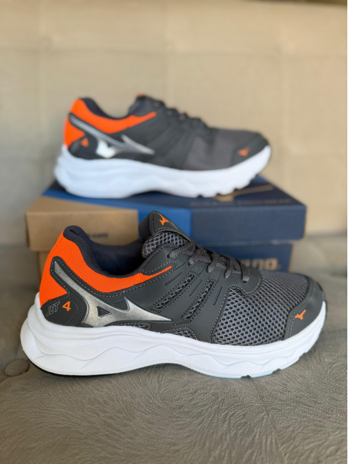 Tênis Jet 4 Masculino Mizuno Grafite/ Laranja - Tênis Mizuno