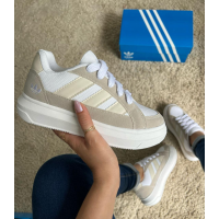 Tênis  VL Court Bold Feminino Adidas Branco/Bege