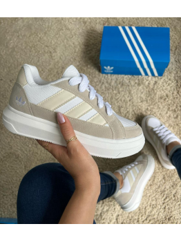 Tênis  VL Court Bold Feminino Adidas Branco/Bege - Tênis Adidas