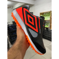 Chuteira Society Orbit Masculino Umbro Preto/Laranja