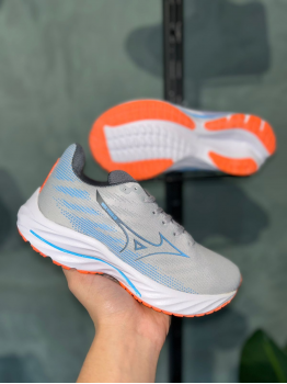 Tênis Wave Rider 28 Unissex Mizuno Cinza - Tênis Mizuno