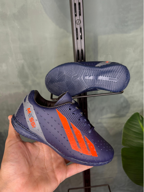 Chuteira Infantil Futsal Messi Unissex Adidas Marinho/Laranja - Tênis Umbro
