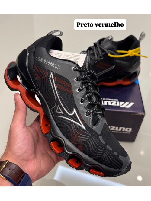 Tênis Wave Prophecy X Masculino Mizuno Preto/vermelho - Tênis Mizuno