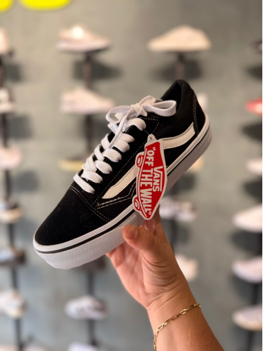 Tênis Old Skool vulcanizado premium unissex Vans Preto/Branco - Tênis Vans