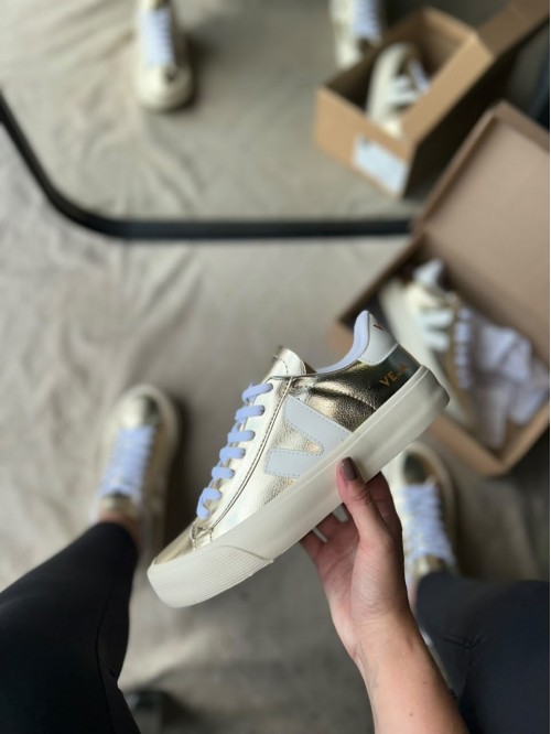 Tênis Esplar Feminino Veja Branco/Dourado - Tênis Vert