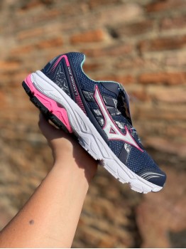 Tênis Wave Nirvana 9 Feminino Mizuno Azul/Rosa - Tênis Mizuno