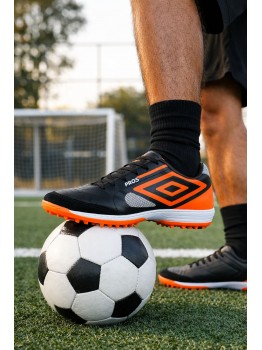 Chuteira Society Orbit Masculino Umbro Preto/Laranja - Tênis Umbro