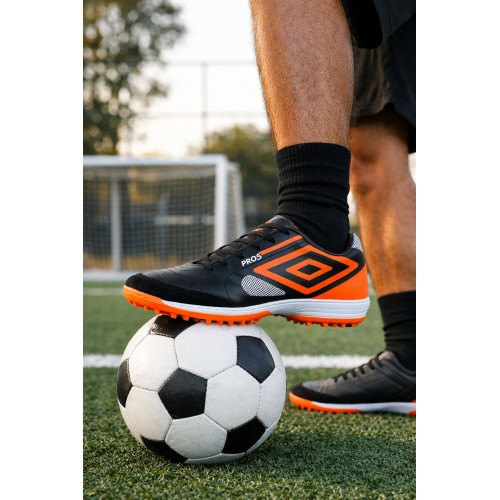 Chuteira Society Orbit Masculino Umbro Preto/Laranja