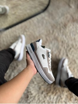 Tênis Tclip Premium  Lacoste Branco/ camurça - Tênis Lacoste