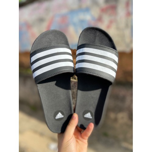 Chinelo Slide Adidas Masculino Preto/Branca